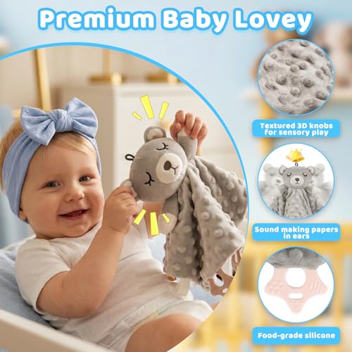 Image of Newborn Baby Boy Gift, 9 Pcs Baby Gifts for Boys Newborn Essentials, New Baby Boy Gift Basket Baby Shower Gender Reveal Gifts, New Mom Gift Swaddle Blanket Bear Rattle Gift Set