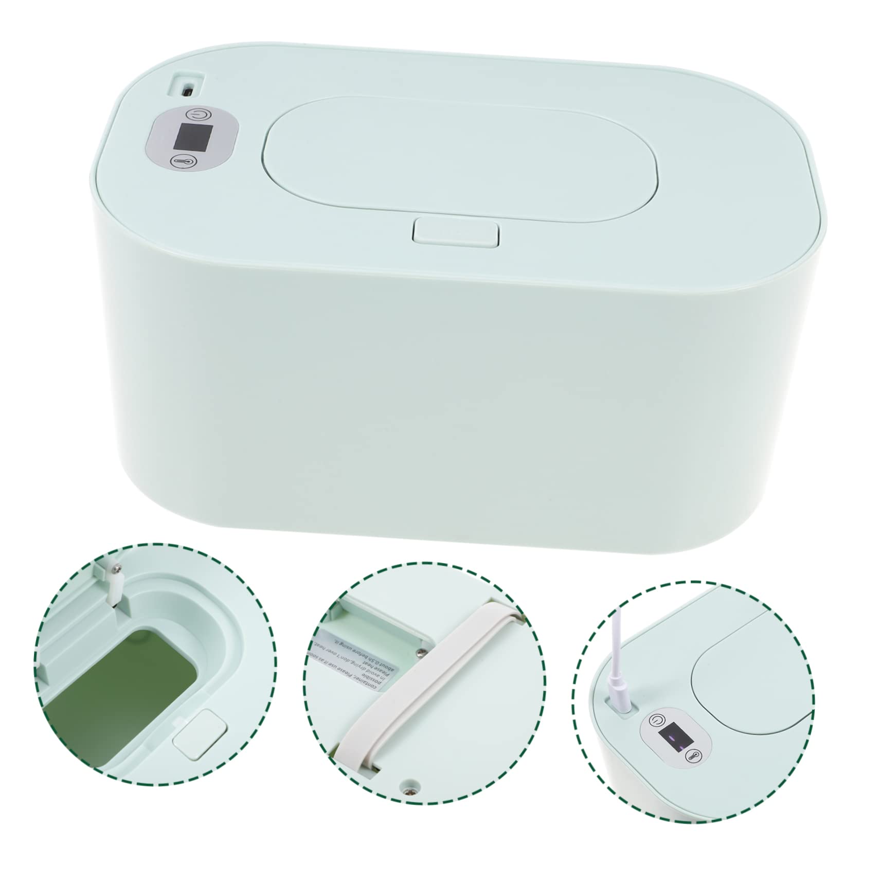 Calentador Toallitas Humedas Bebe Portátil Temperatura Seleccionable y Material Abs Resistente para Uso en Casa y Coche