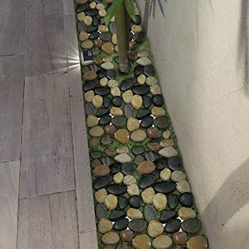 Unibos Outdoor Garden Pack of 4 Border Strips Lawn Patio Driveway Pebbles with Meshed Backing
