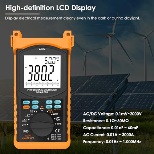 Image of BTMETER Professional Digital Multimeter, 6000 Count True RMS Auto-Ranging for AC /DC Voltage Current, Resistance, Capacitance, Frequency, Continuity, NCV, with Peak Hold, Low Pass Filter BT-6688T