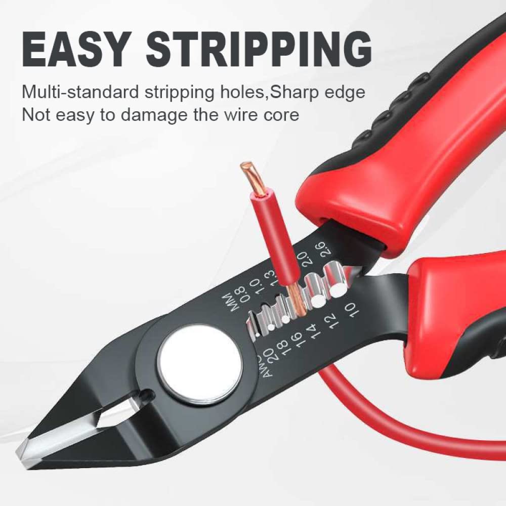 Elektricien tang multifunctionele naald neus tang voor draad strippen kabelsnijders terminal krimpen handgereedschap (kleur: grijs Elektricien tang multifunctionele naald neus tang voor draad strippen kabelsnijders terminal krimpen handgereedschap (kleur: grijs