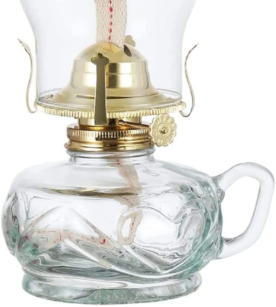 Lampes à huile pour l'intérieur, 12 chambres en verre avec poignée, design vintage pour éclairage d'urgence et extérieur, finition verre transparent