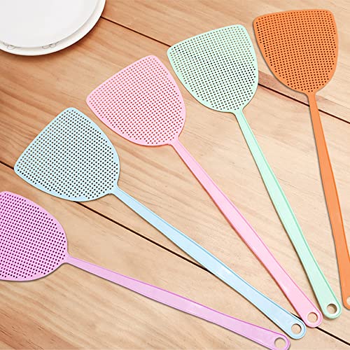 Newaner Fliegenklatsche 10 Stück, Pest Control, mit Integriertem Mückenschaber Fliegenschutz Mückenschutz für Fliegen, Mücken und Insekten, Farblich Sortiert