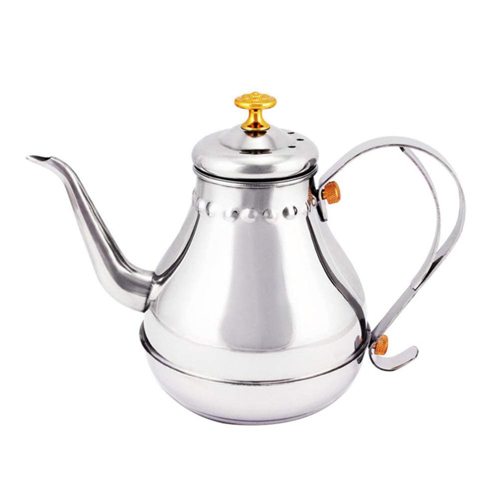 JTBDWOSK 1. 8L Tea Kettle Stainless Steel Teapot Long Swan Neck Coat Pot Over Teapot Mouth Pour Out Sieve for Stove Induction Pour,Silver