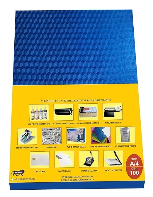 Image of GEDI A4 Size Diamond PVC Spiral Book Binding Sheet- Set of 1,Pack of 100 Sheet Per Set (Blue)