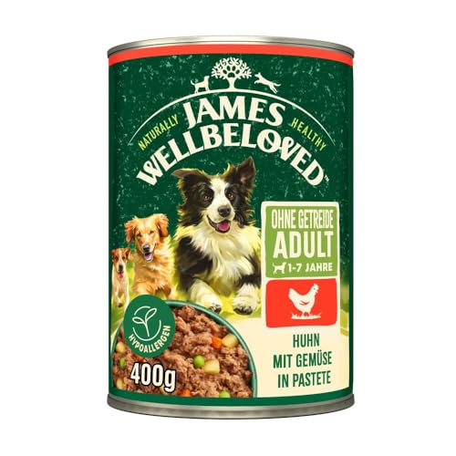 James WELLBELOVED 6 x 400g Hund Dose Nassfutter ohne Getreide, Huhn in Pastete 1