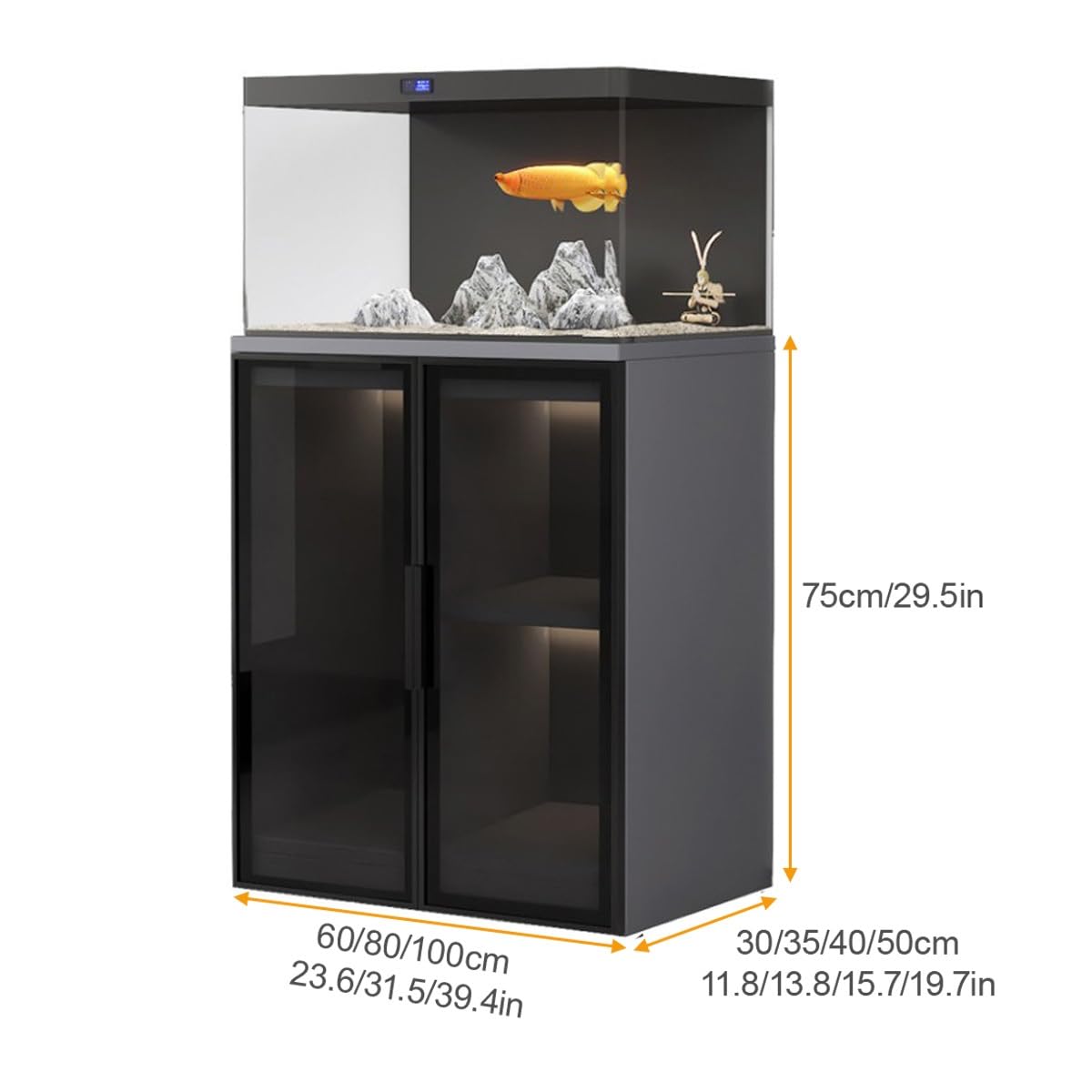 Supporto per acquario con vano portaoggetti, robusto mobiletto
