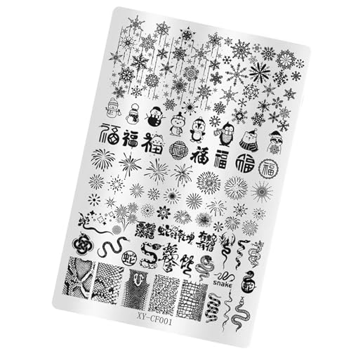 Placa de estampado de uñas portátil de acero para salón y uso doméstico, arte creativo y elegante, diseños intrincados, práctico arte de uñas