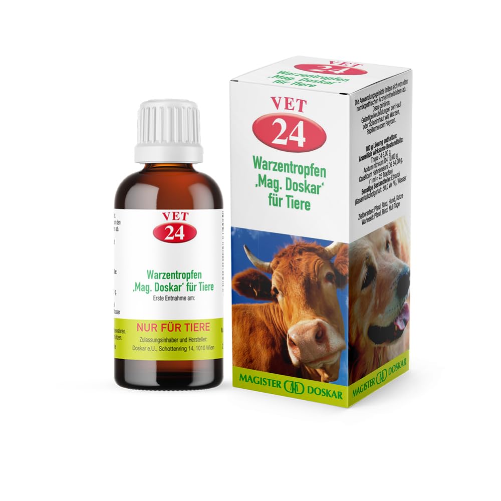 Nr. 24 – Homöopathische Warzentropfen für Tiere – 50 ml – sanfte Hilfe für Hunde, Katzen & Kleintiere
