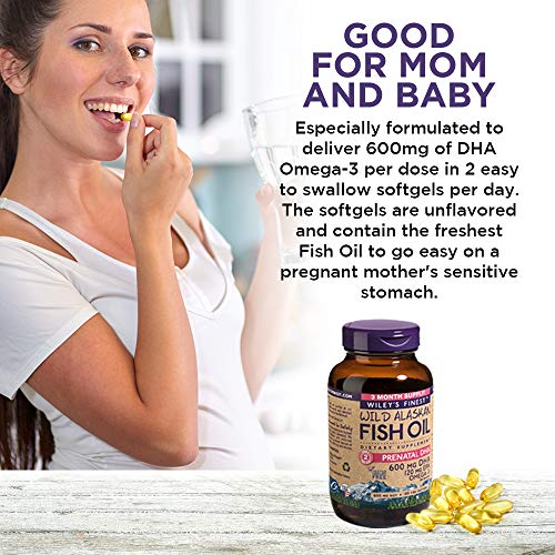Wiley's Finest Wild Alaskan Fish Oil Prenatal Dha - 720Mg Epa And Dha Omega-3S For Pregnant Women And Nursing Mothers - 180 Softgels (90 Prenatal Vitamin Servings) #TOP4