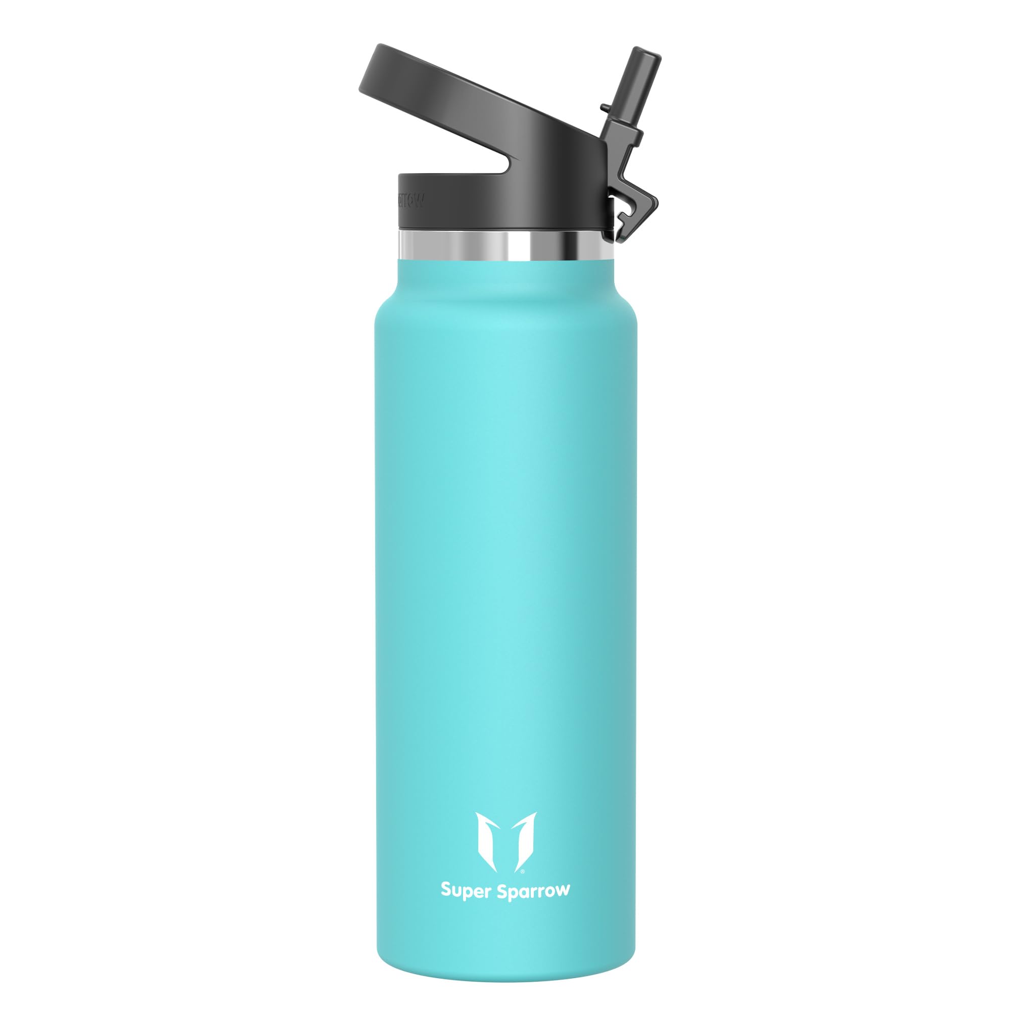 Super Sparrow Borraccia Termica - 500ml, 750ml, 1000ml, 1.2L, 1.5L- SwivelSip Inox Bottiglia - Senza BPA Borracce Termiche, Borraccia Ergonomica per Bambini, Sportiva, Bici, Campeggio, Palestra