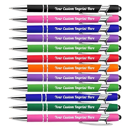 Stylo Personnalisé avec Gravure avec Nom Logo Message - Stylos Personnalisables en Encre Noire En Vrac-Métallique Stylo Personnaliser pour Cadeau Mariage Femme Homme - Paquet de 12 (assortis)