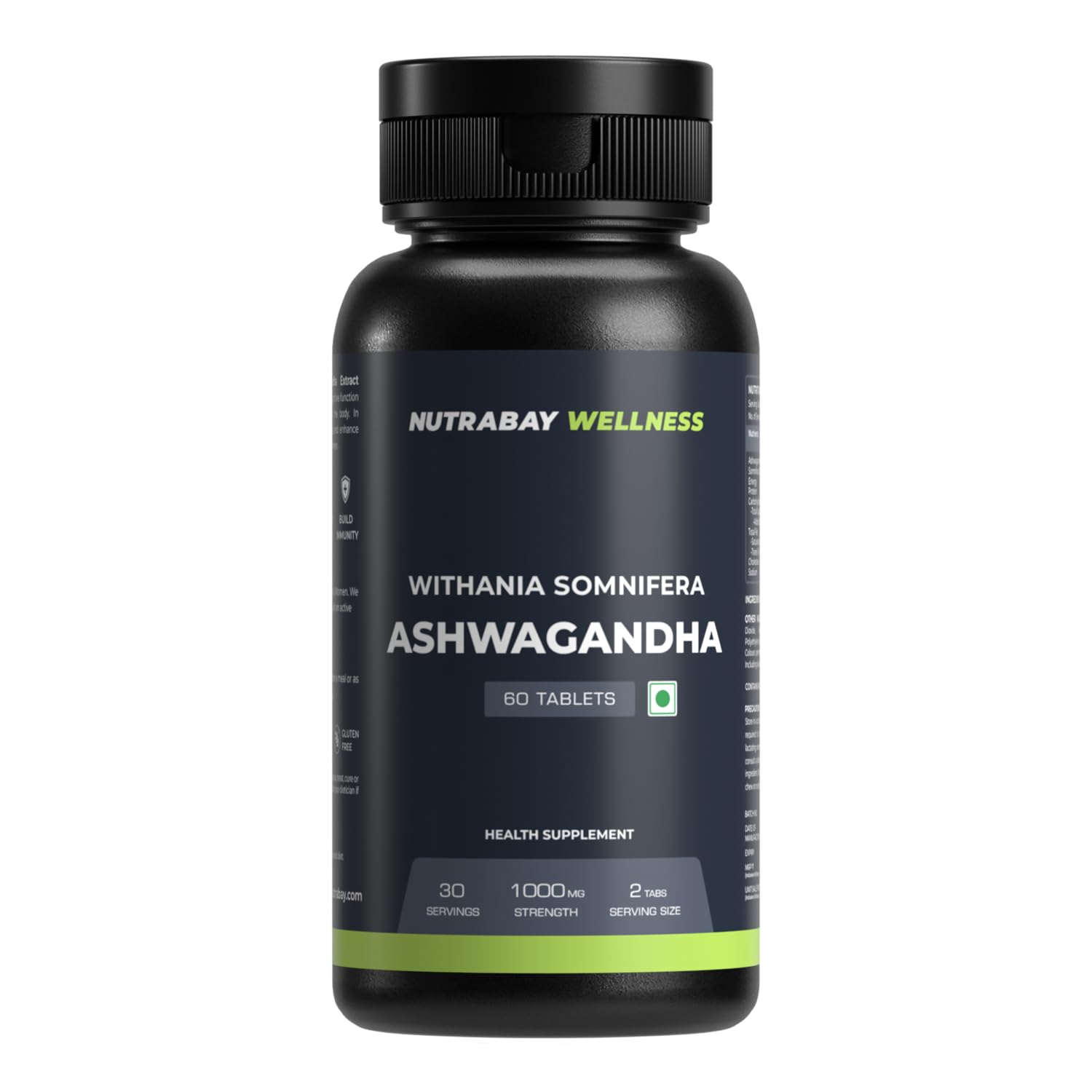 Nutrabay Wellness Ashwagandha Extract Tablet (Withania Somnifera), Enhances Energy, Stamina, Immunity | Anxiety & Stress Relief, 1000mg - 60 Veg Tablets (B0C6LX29QT) Amazon Price History, Amazon Price Tracker
