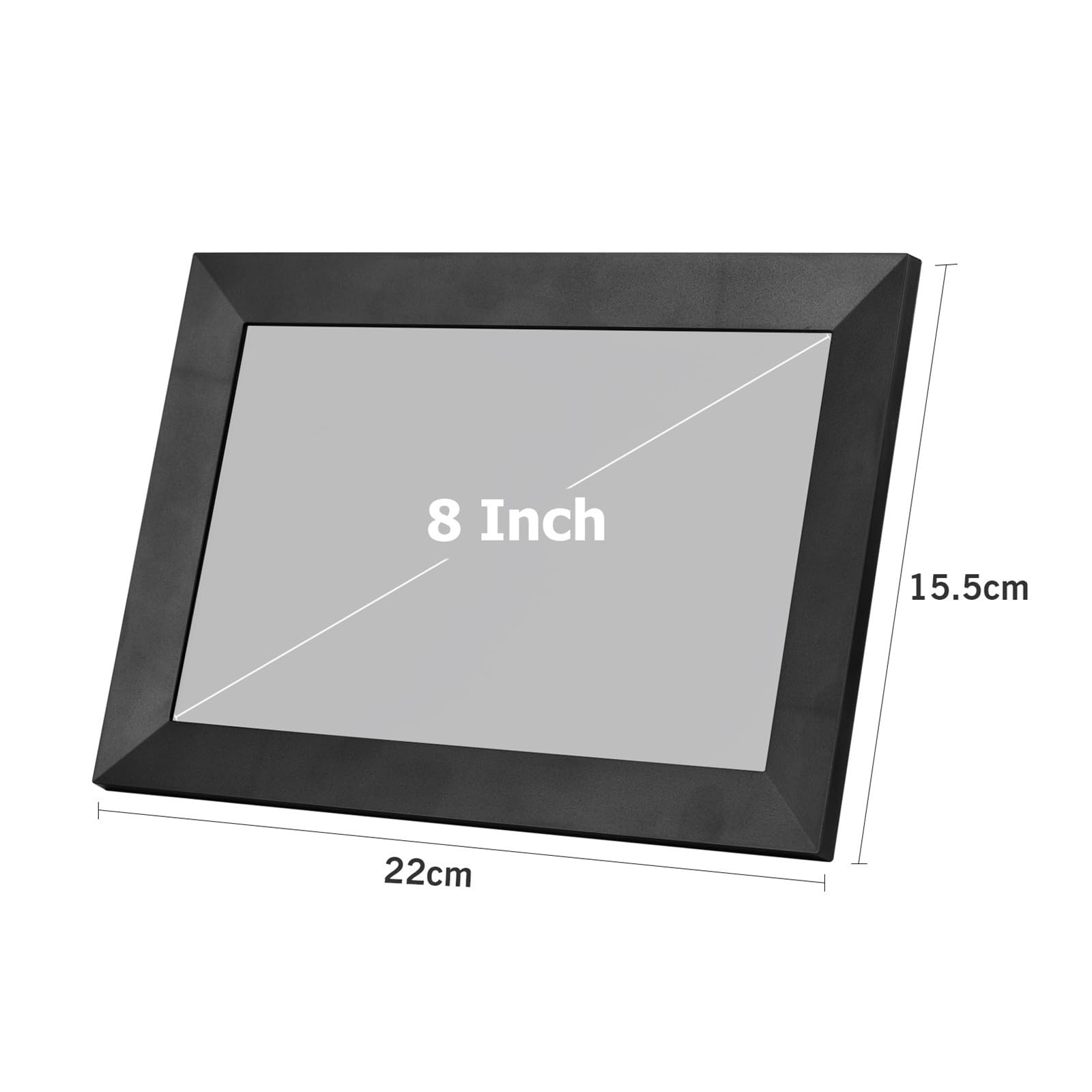 8 "10.1" Inteligentna Ramka Na Zdjęcia WiFi Cyfrowa Album Fotograficzny 1280 * 800 Ekran Dotykowy IPS 16 GB Pamięci Prezent Kontrola Aplikacji WyjąTkowe WrażEnia Wizualne(Black-8 inch)