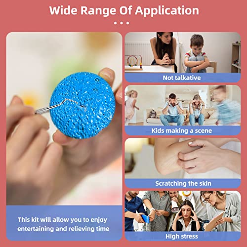 Tbtfw 2Pcs Pick And Peel Stone Kit, Pick Stone For Anxiety Relief, Picking Rock Round Stone Diy Pick Peel Calming Stone Reduce Stress (Blue+Red) #TOP4