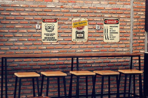 Aoyego Auto Batteries Tin Sign,Electric Rust Striped Rectangle Stain Dot Spotted Grain Retro Vintage Metal Tin Signs For Cafes Bars Pubs Shop Wall Decorative Funny Retro Signs For Men Women 8X12 Inch #TOP3