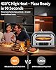 ZACHVO Forno per pizza elettrico - fino a 450℃, 5 tipi di pizza preimpostati, touchscreen e manopole rotanti, timer da 1 a 60 minuti, corpo in acciaio inossidabile, per pizza da 32 cm
