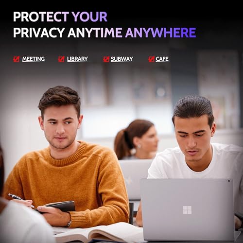 Image of Peslv Privacy Screen for 13.5 Inch Surface Book 3 /2 /1, MagicSuction Removable Anti Spy Black Protector, Glare Blue Light Filter for Microsoft Laptop Computer Monitor