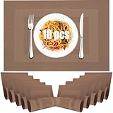 MXCOCO 10Pcs Manteles Individuales de Mesa, 45 * 30CM, Tapetes de Mesa Antideslizantes para Servir a 10Personas, Resistente...