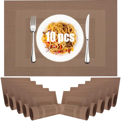 La Mejor Recopilación de Manteles Individuales Walmart - los preferidos. 46 MXCOCO 10Pcs Manteles Individuales de Mesa, 45 * 30CM, Tapetes de Mesa Antideslizantes para Servir a 10Personas, Resistente al Calor y Fácil de Limpiar y Reutilizable para Hogar,...
