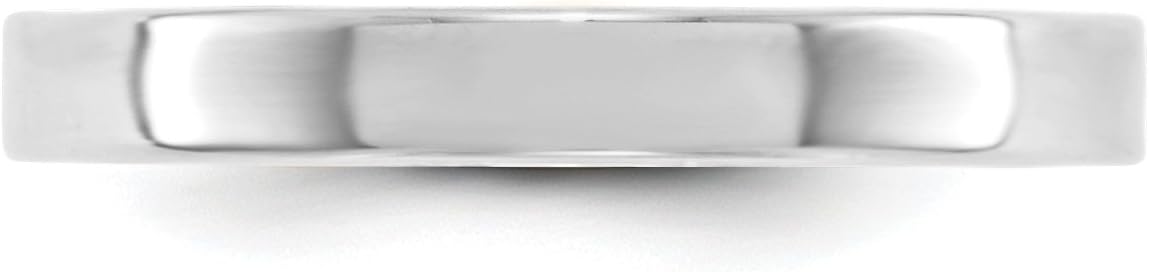 Solid 14k White Gold Flat Wedding Bands for Women - 3mm Lightweight Polished Gold Ring for Couples - Elegant Wedding Band, Timeless Anniversary Ring