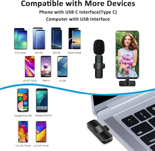 Image of New K8 Wireless Lavalier Microphone for Smartphone Clip-On Mic with Noise Reduction, 2.4GHz Mini Lapel Mic for YouTube, Vlogging, Interview, Live Streaming & Video Recording (K8 MIC)