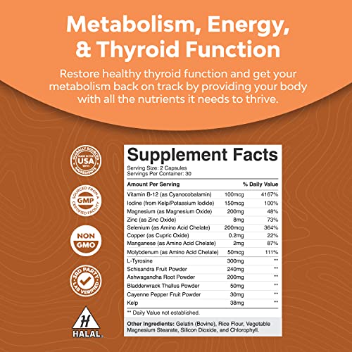 Bundle Of Herbal Thyroid Support For Weight Loss And Organic Irish Sea Moss Capsules - Advanced Metabolism Booster Energy - With Burdock Root Superfood Blend For Immune Support #TOP3