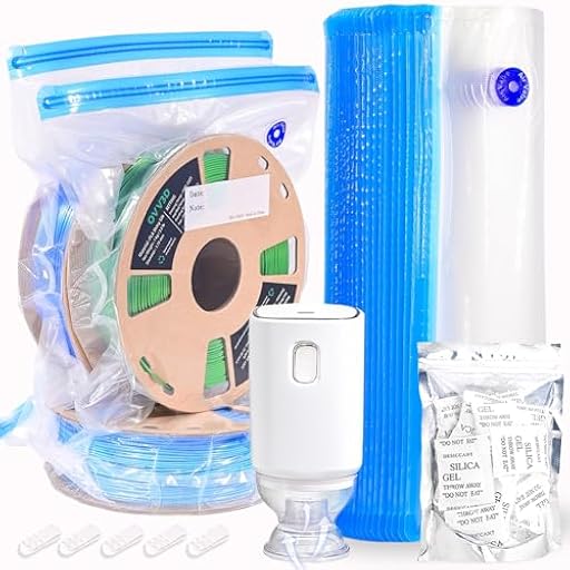 OVV3D Filamento 3D Bolsas Antihumedad Kit,Impresora 3D Filamento vacio Bolsas 30 Piezas (32x34cm) Humedad con 1 Bomba vacio Automática 1 Trockenmittel, Vacío Reutilizables Espesamiento Transparentes | Ya disponible en tu tienda friki favorita! En mundofriki.es!