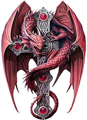 EPIC Vision Large Dragon Cross Anne Stokes AUTO Sticker 10 X 14 INCH
