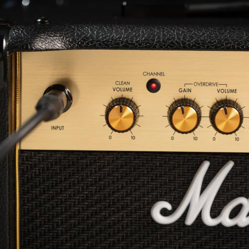 Marshall MG15GR Amplificateur combo pour guitare avec réverbération, ampli d'entraînement adapté à la guitare électrique - Noir et doré – vue 3