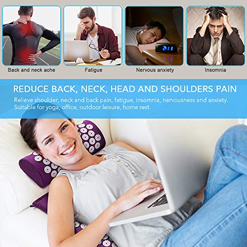 Honelife Almofada de acupressão Cabeça Pescoço Alívio da Dor nas Costas Almofada de Massagem nos Pés