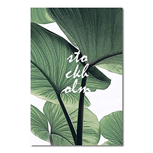 Planta verde fresca Pinturas de lienzo de combinación múltiple para sala de estar Decoración del hogar Arte de la pared Imágenes 50x70cm