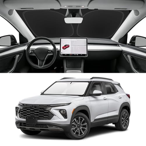 Image of Custom Fit Windshield Sun Shade for Chevy Trailblazer 2021-2026 | Blocks UV Rays and Sun Heat, Helps Reduce Interior Temperature, Protects Dashboard from Fading, Folds Easily for Storage