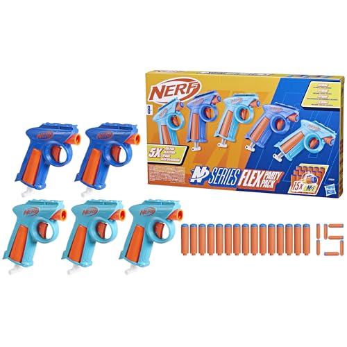 Hasbro Nerf N Series, Flex Party Pack 5, Lanzadores para Dardos