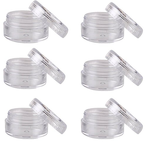 Eforstore New Empty Clear Plastic Cosmetic Containers Jars Pot 5 Gram Size Refillable Eyshadow Makeup Nail Powder Bottles Pot Container Jar Diameter 1 1/4 Inch X Height 3/4 Inch (100 Pcs) by Beauticom