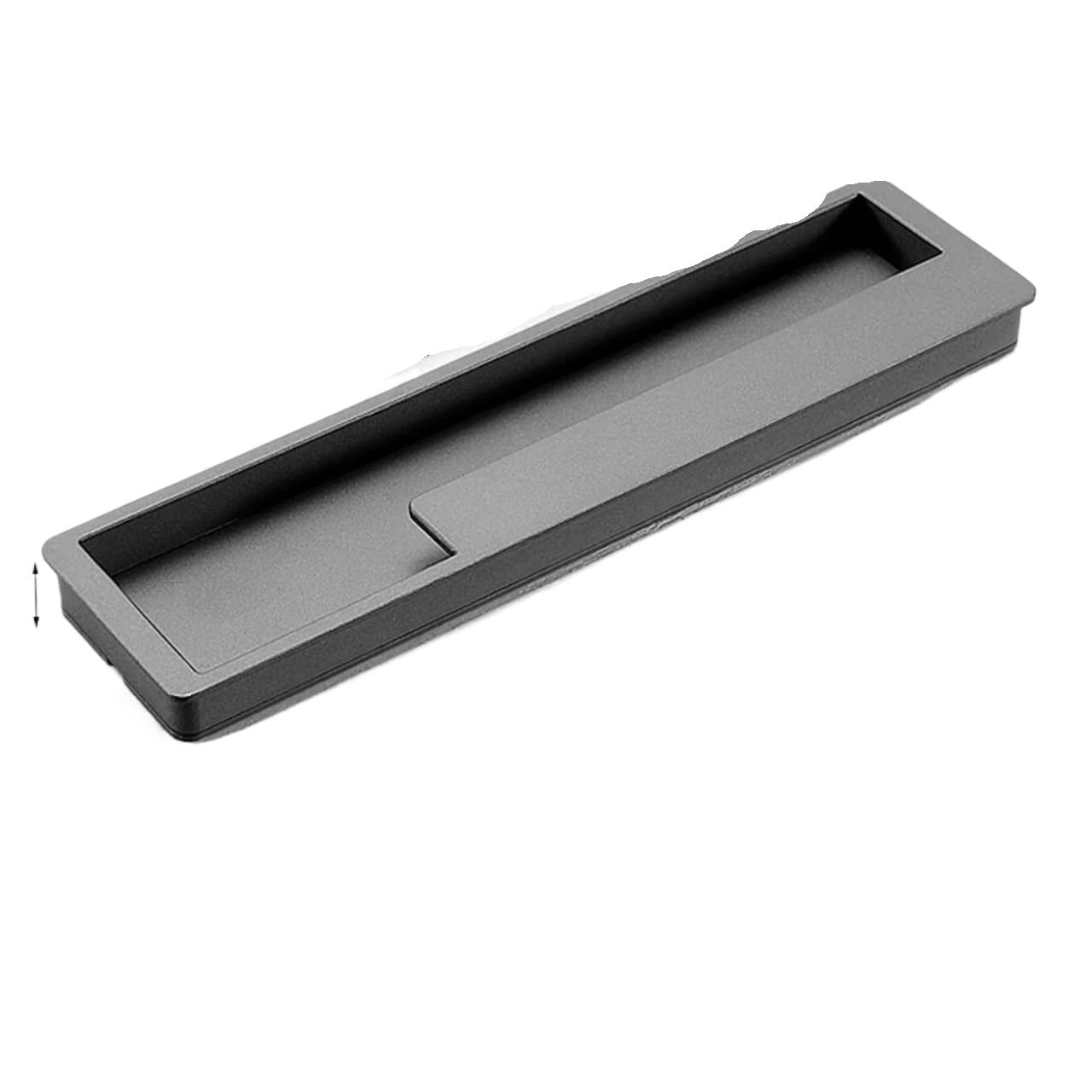 Mohuied Gray 192Mm Left Recessed Handle Embedded Sliding Door Handle With Hidden Screws, Modern Simple Handles For Barn Drawer Cupboard(Gray 192Mm Left)