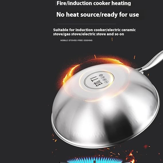 Titanium Pro Hammered Frying Pan with Lid, 12-Inch Multifunctional Nonstick Cookware for All Stovetops & Oven, Ultra-Durable Scratch-Resistant Surface (Induction Compatible, Dishwasher Safe) 13.38in