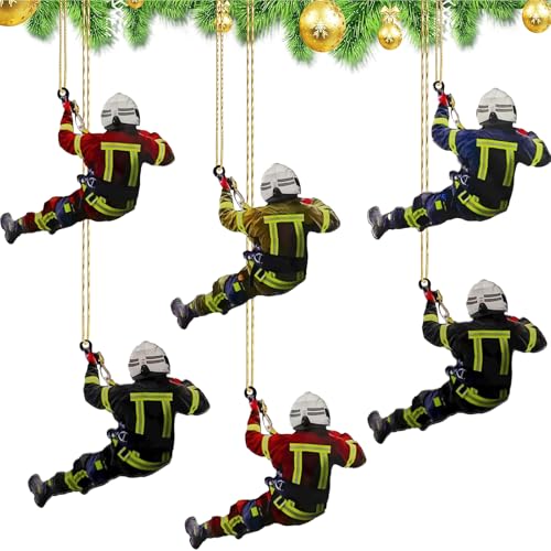 Feuerwehrmann Weihnachten Deko 6 Stück, Feuerwehrmann...