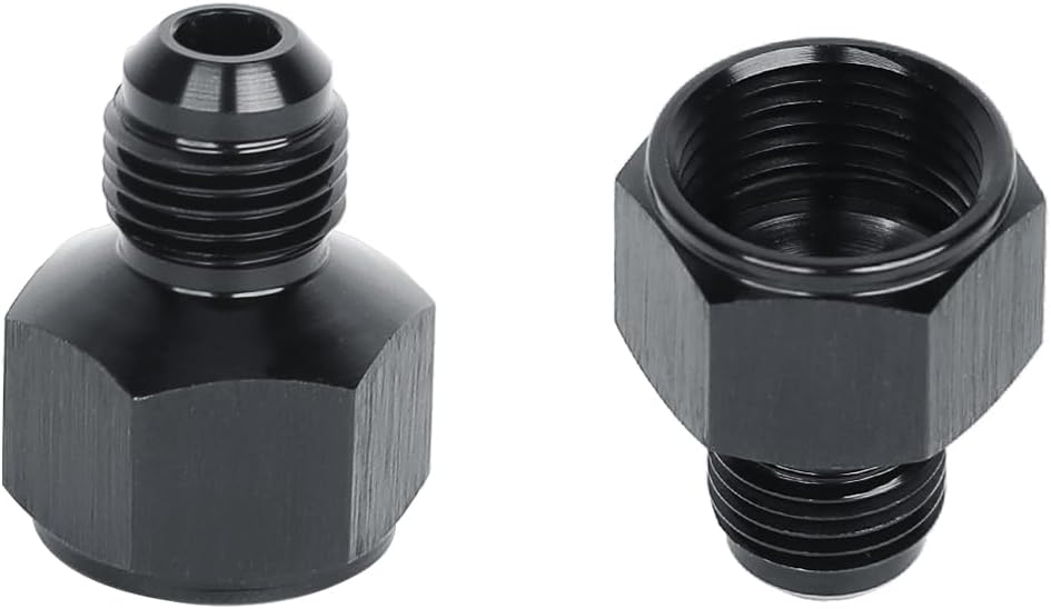 LokoCar 8AN Female to 6AN Male Fitting Flare Reducer Adapter Aluminum Black 2Pcs