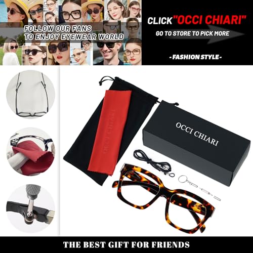 Image of OCCI CHIARI Large Reading Glasses Women Retro Reader 1.0 1.5 2.0 2.5 3.0 3.5 1.25 1.50 1.75 2.25 2.75 4.0 5.0 6.0