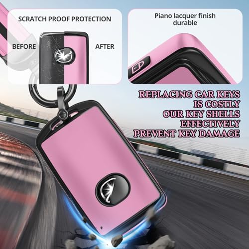 Image of For Mazda Key Fob Cover Accessories, Matte TPU Material, With a Cute Leather Keychain, for 2019-2025 Mazda 3,2020-2026 CX-5, CX-30, CX-9,CX-50