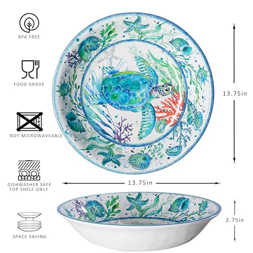 Set De 2 Tazones Grandes De Melamina Coastal 13.75 Pulgadas miniatura 5