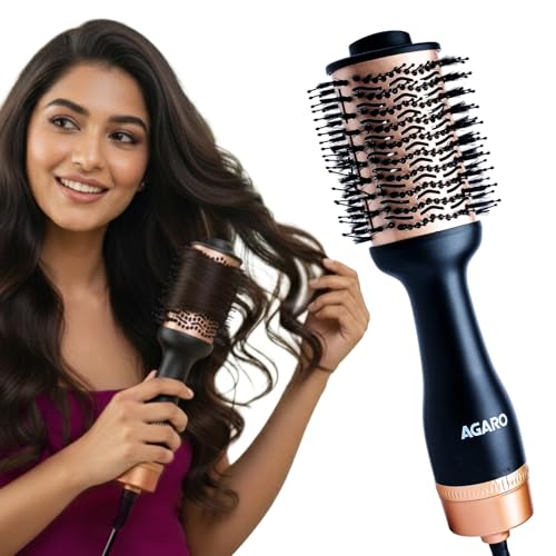 AGARO Hot Air Brush for Hair, Blow Dryer Brush, Volumizer & Style...