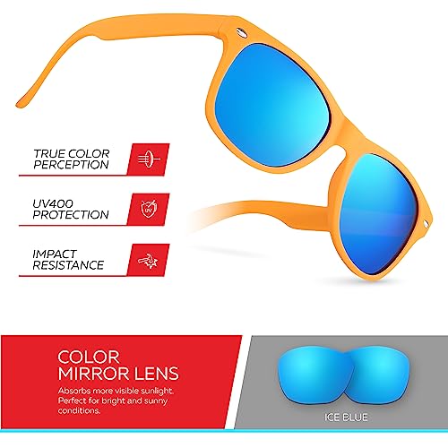 Image of Retro Rewind Kids Sunglasses for Boys Girls Age 3-12 - Shatterproof UV400 Toddler Children Sun Glasses
