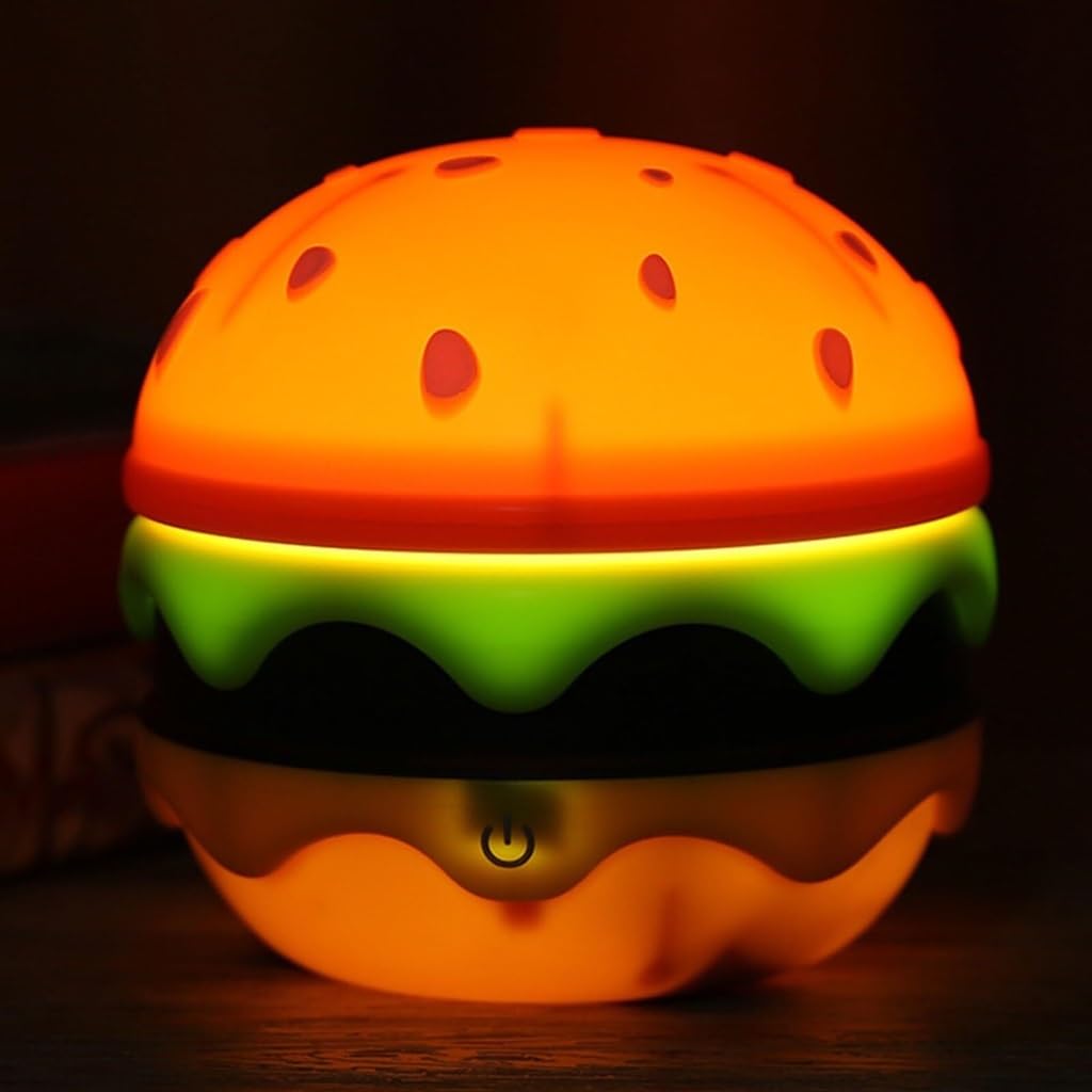 Lampka biurkowa Hamburger składana z pojemnikiem do przechowywania Lampka nocna Hamburger Ochrona oczu Światło otoczenia