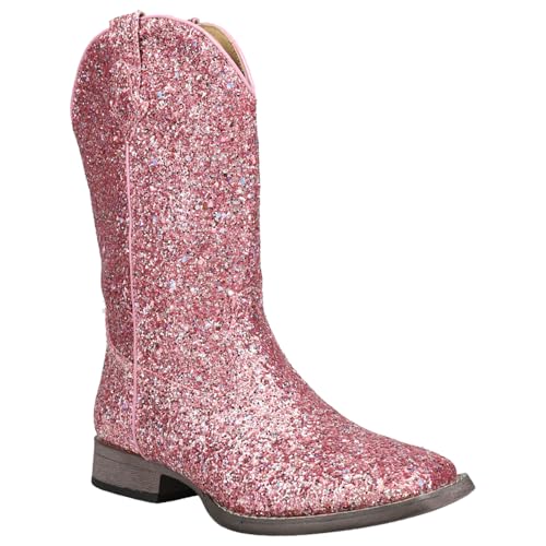 ROPER Toddler Girls Glitter Galore Square Toe Casual Boots Ankle - Blue2