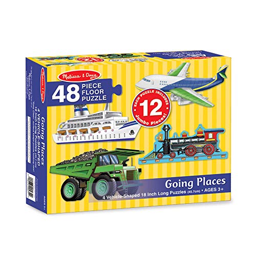 Melissa & Doug Going Places Vehicles Floor Puzzles (4 puzzles, 12 pcs each)