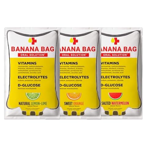 Banana Bag Oral Solution Recovery Packets - I.V. Alternative - Variety Pack 6pk: Pharmacist-Formulated for Fast Energy Boost, Rehydration & Wellness. Electrolytes + Vitamin C + Strong B-Complex Cover