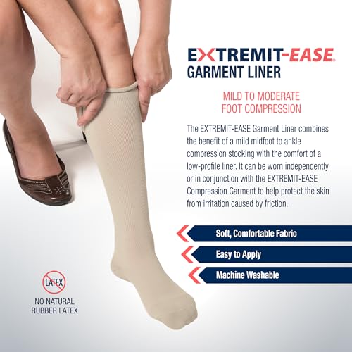 Image of Garment Liner, Unisex, Light Foot-to-Ankle Compression, Tan & Grey, Small - XXLarge, 1 2 4 Undersocks /Pack