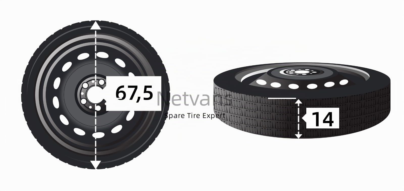 BMW Rueda de Repuesto de 19" Galleta Compatible con X1 F48 125/70/R19 (Solo Rueda)